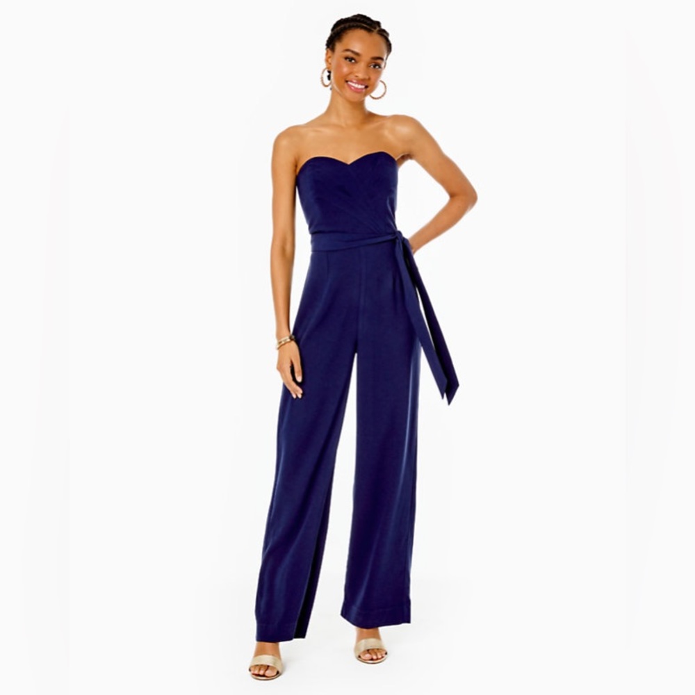 Lilly Pulitzer True Blue Kylo Strapless Jumpsuit